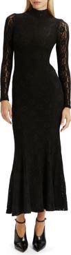 Bardot Harlyn Long Sleeve Lace Maxi Dress