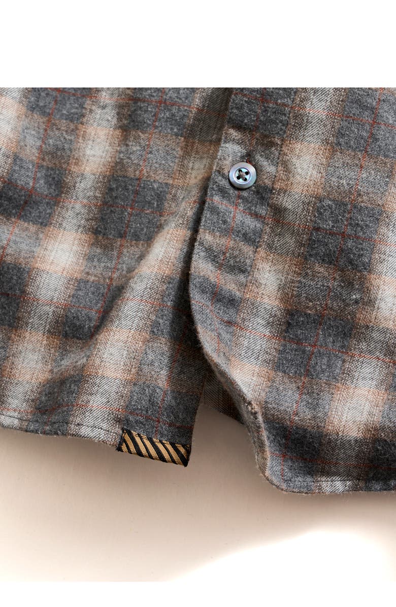 Billy Reid Mélange Plaid Button-Up Shirt, Alternate, color, Grey Multi