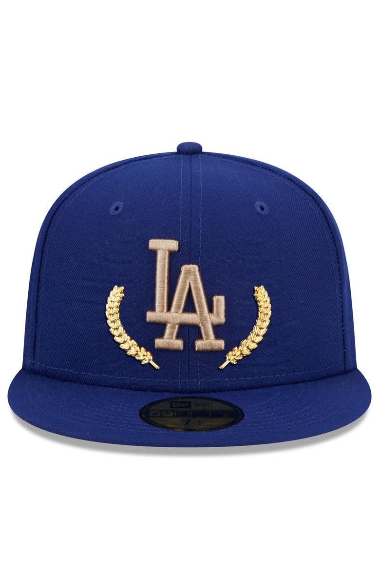 New Era Men's New Era Royal Los Angeles Dodgers Gold Leaf 59FIFTY Fitted Hat, Alternate, color,