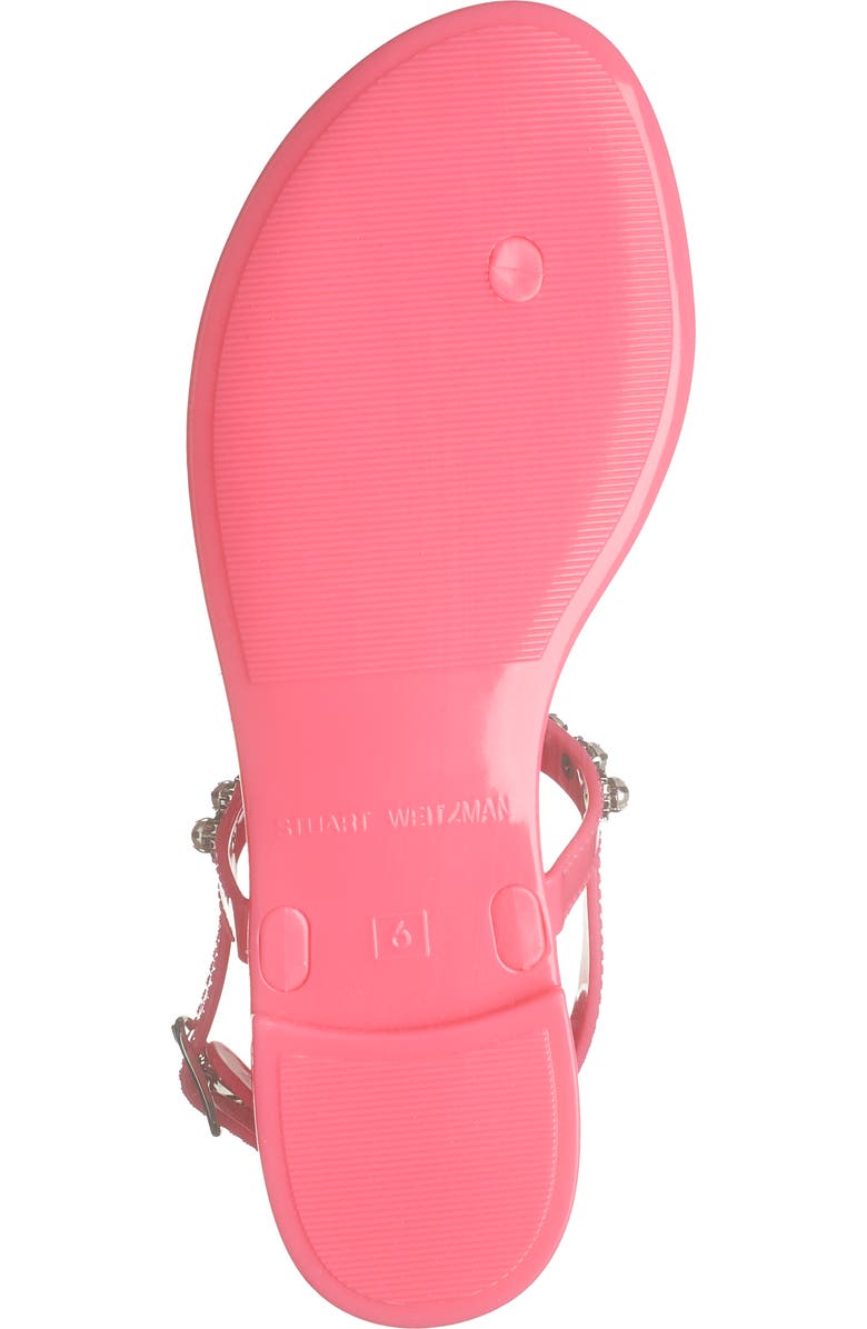 Stuart Weitzman Crystal Embellished Jelly Sandal, Alternate, color, Neon Pink