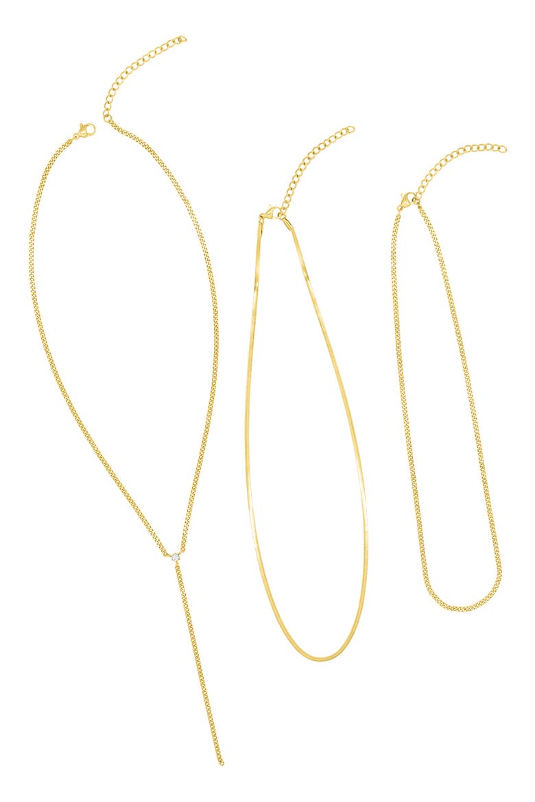 3-Piece Mixed Chain Necklace Set, Alternate, color, GOLD