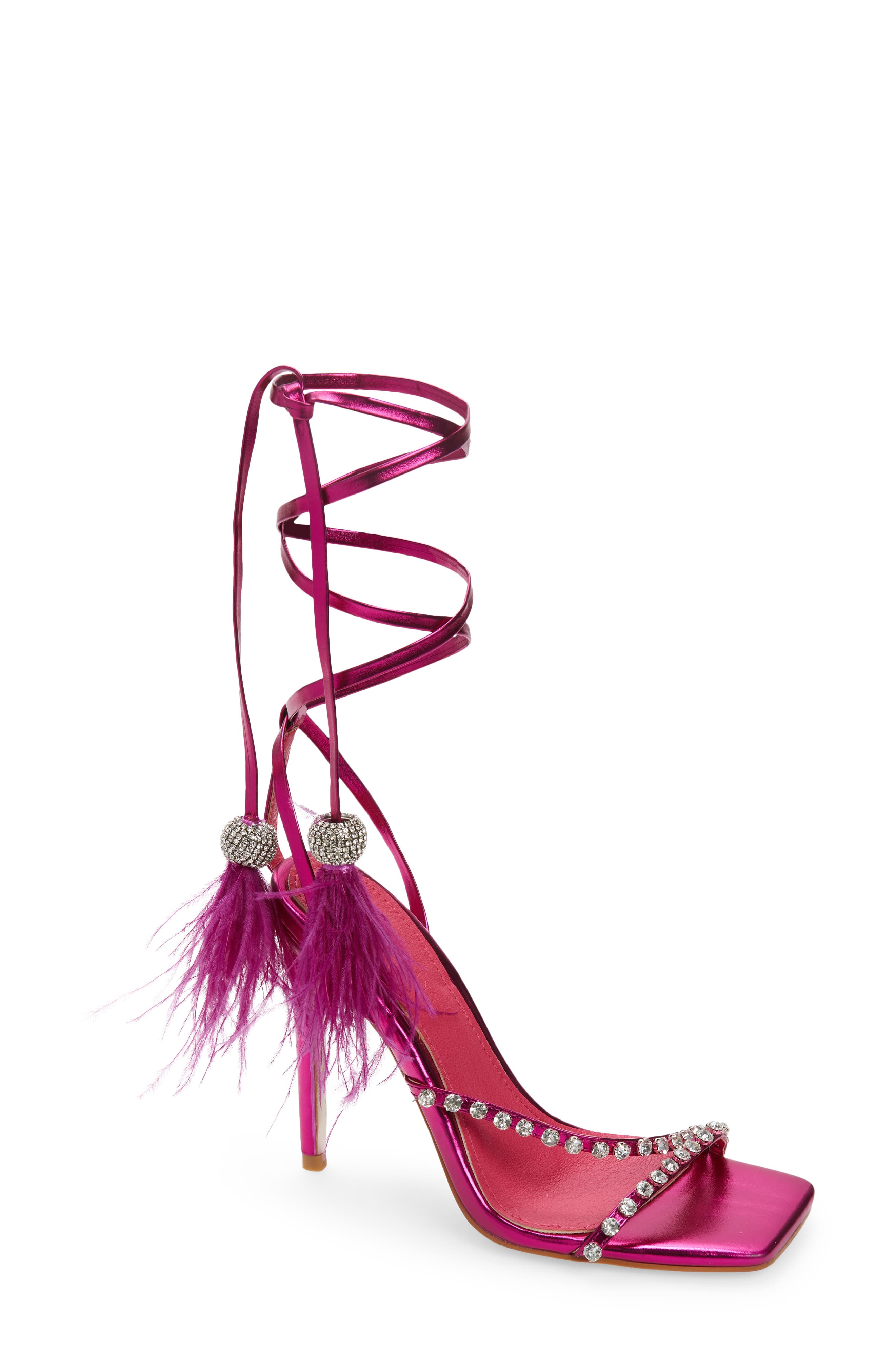 AZALEA WANG Missy Metallic Ankle Strap Sandal, Main, color, 