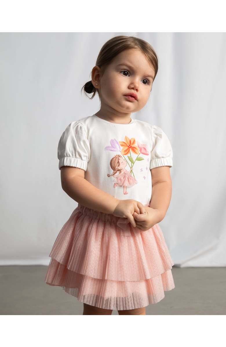 Mayoral Pleated Tulle Skirt, Alternate, color, Pink