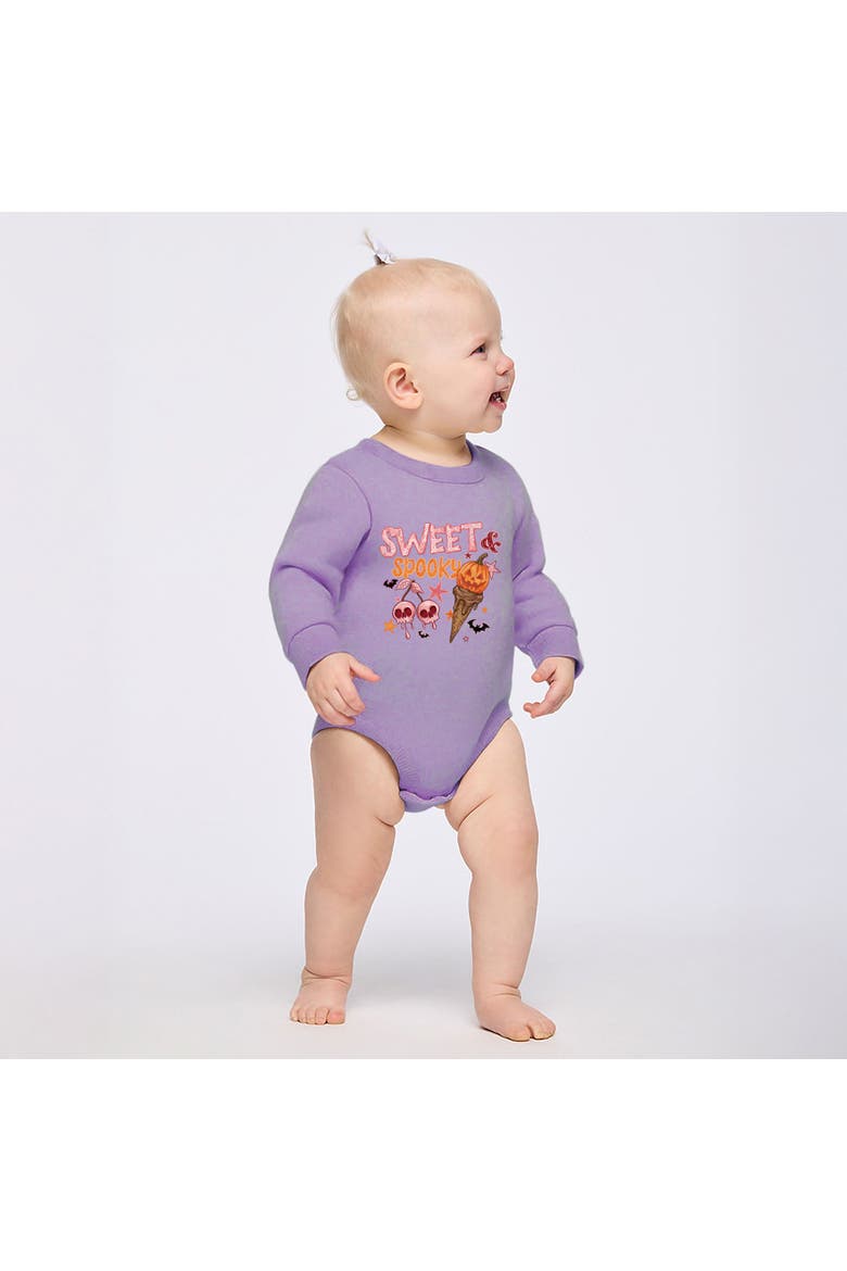 Sweet Spooky Infant Fleece BodySuit, Main, color, Lavender