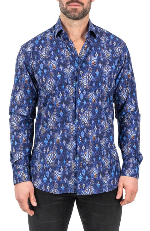 Einstein Stretch Dragon Eye Button-Up Shirt