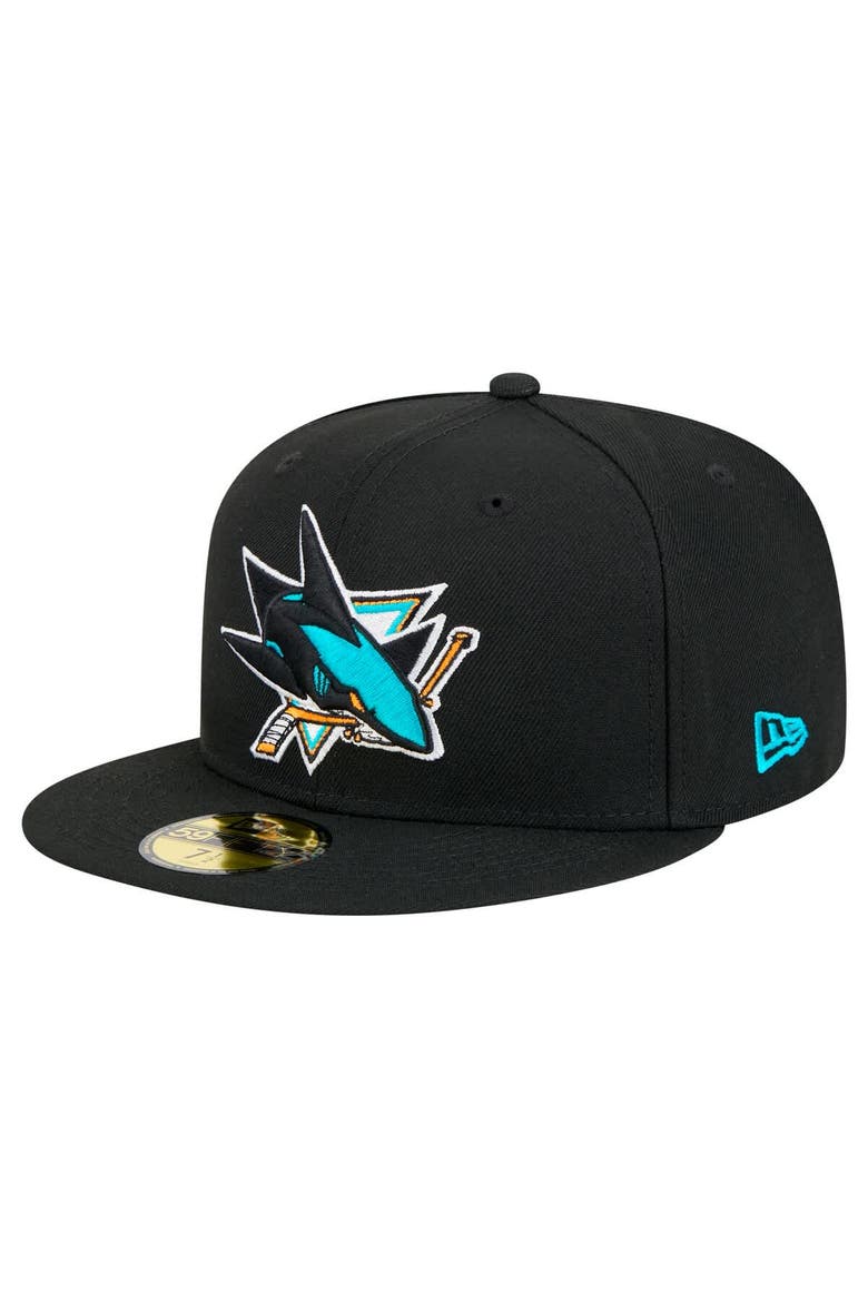 Men's New Era Black San Jose Sharks Core 59FIFTY Fitted Hat, Main, color, Black