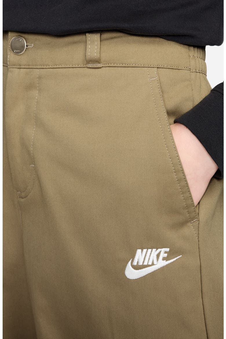 Kids' Sportswear Club Slim Fit Pants, Alternate, color, PARACHUTE BEIGE/ WHITE
