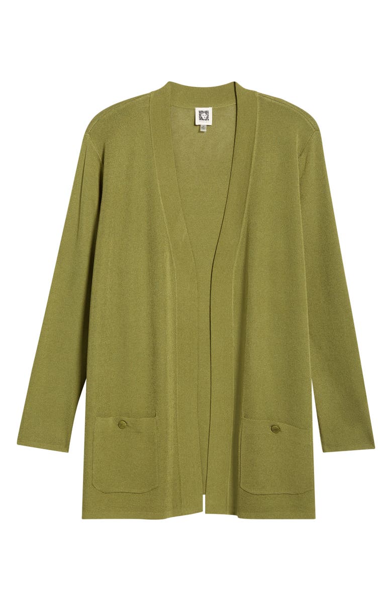 Anne Klein Malibu Open Front Cardigan, Alternate, color, Bay Leaf