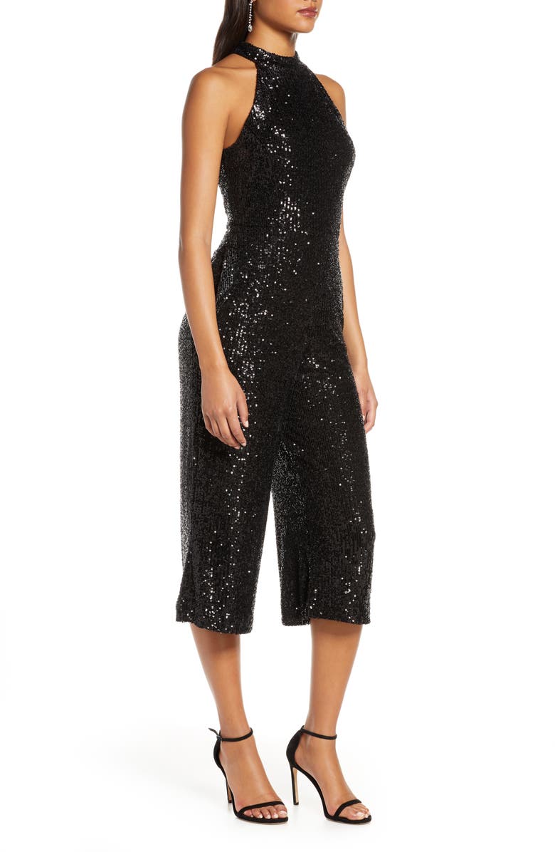 Forest Lily Crop Sequin Jumpsuit, Alternate, color, 