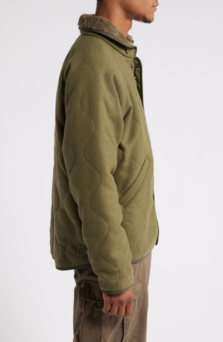 Alpha Industries Quilted Wool Blend Deck Jacket, Alternate, color, Green