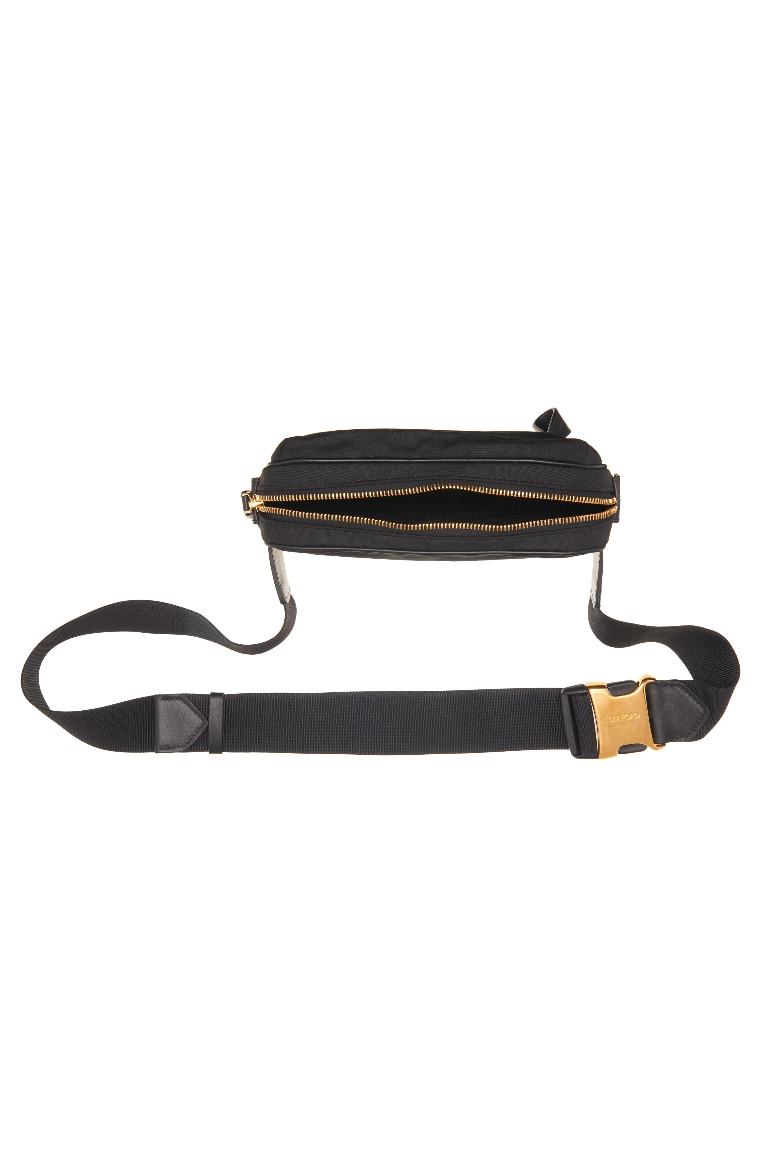 TOM FORD Recycled Nylon Waist Bag, Alternate, color, Black