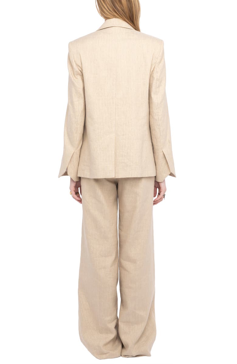 Zadig & Voltaire Vavy Tailleur Pinstripe Blazer, Alternate, color, Cookie