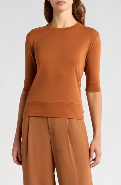 Cotton Elbow Sleeve Sweater