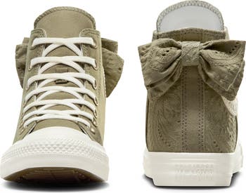 Embroidered High Top Twill Sneaker