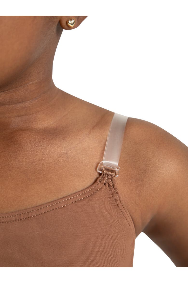 Camisole Leotard w/ Clear Transition Straps, Alternate, color, brown