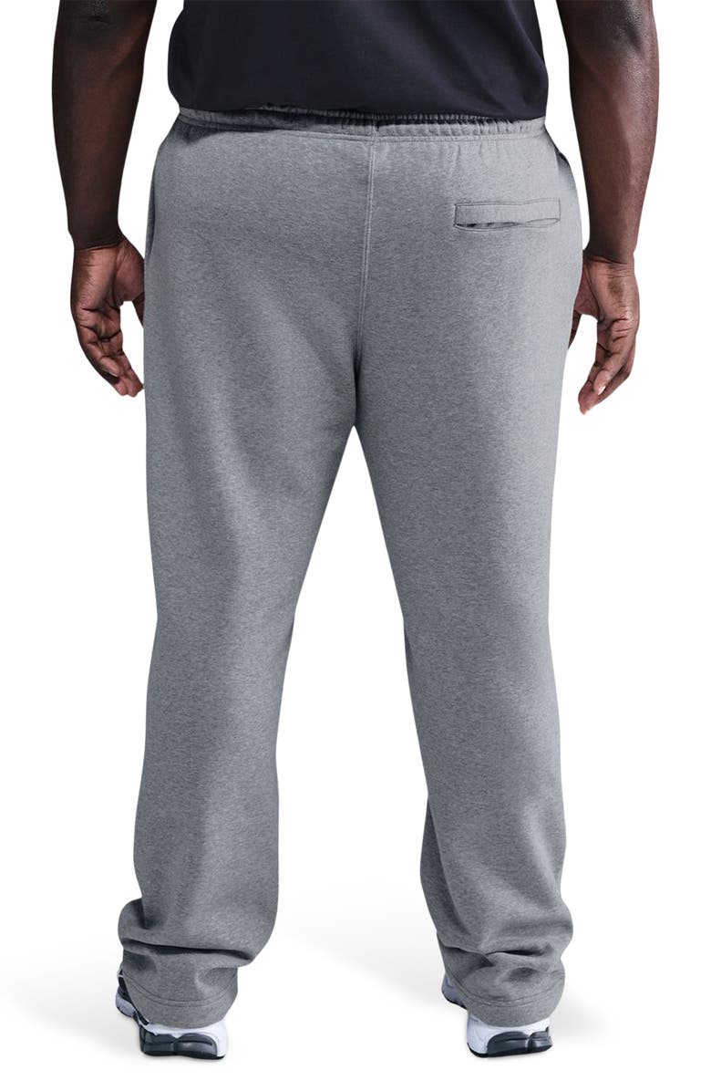 Nike Club Open Hem Fleece Pants, Alternate, color, Dark Grey Heather