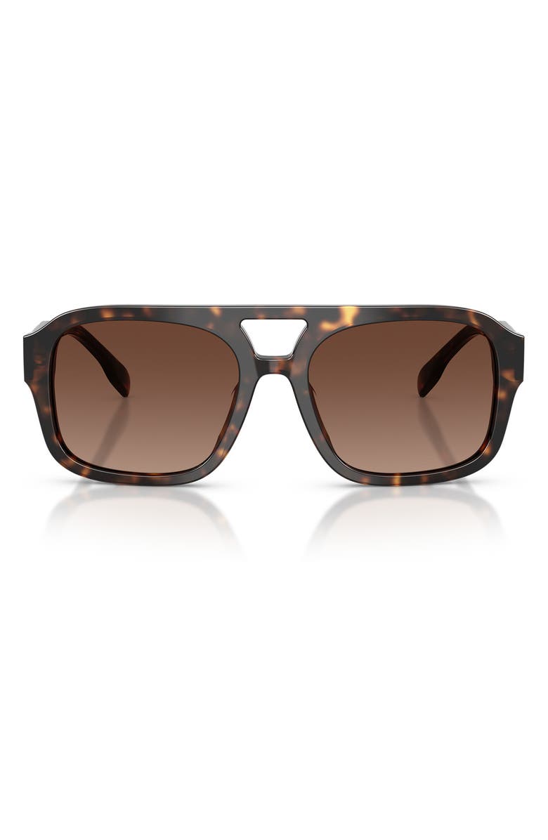 Tory Burch 55mm Polarized Gradient Pilot Sunglasses, Main, color, Dark Tortoise / Polar Brown