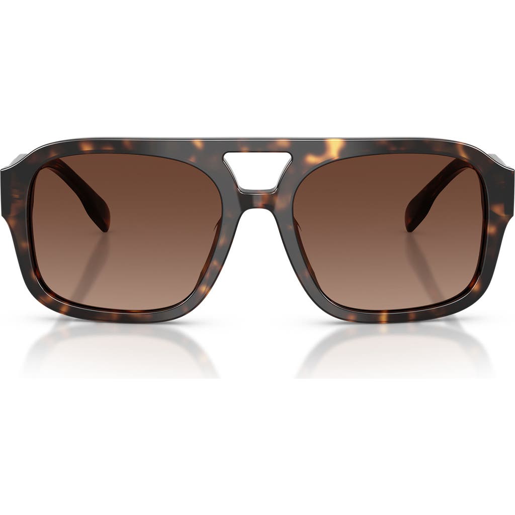 Tory Burch 55mm Polarized Gradient Pilot Sunglasses In Brown