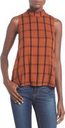 BP. Windowpane Plaid Mock Neck Top