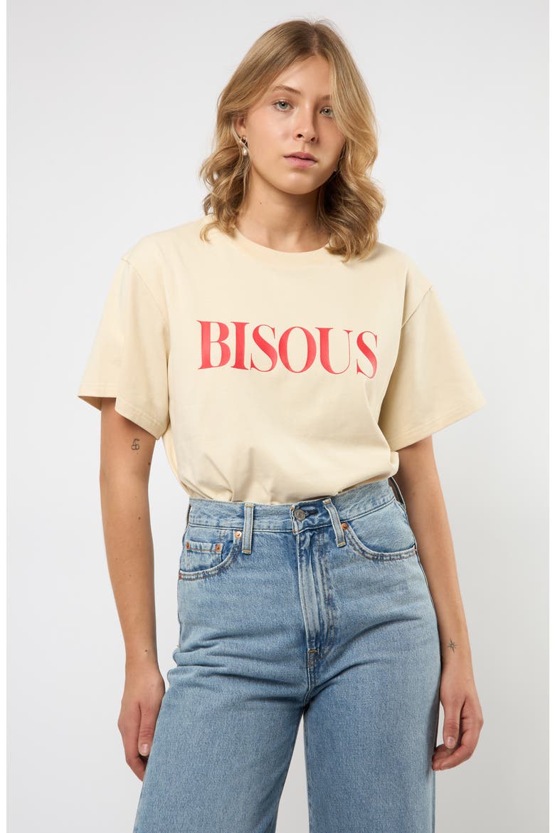 Bisous Boxy Cotton Graphic T-Shirt, Alternate, color, RED