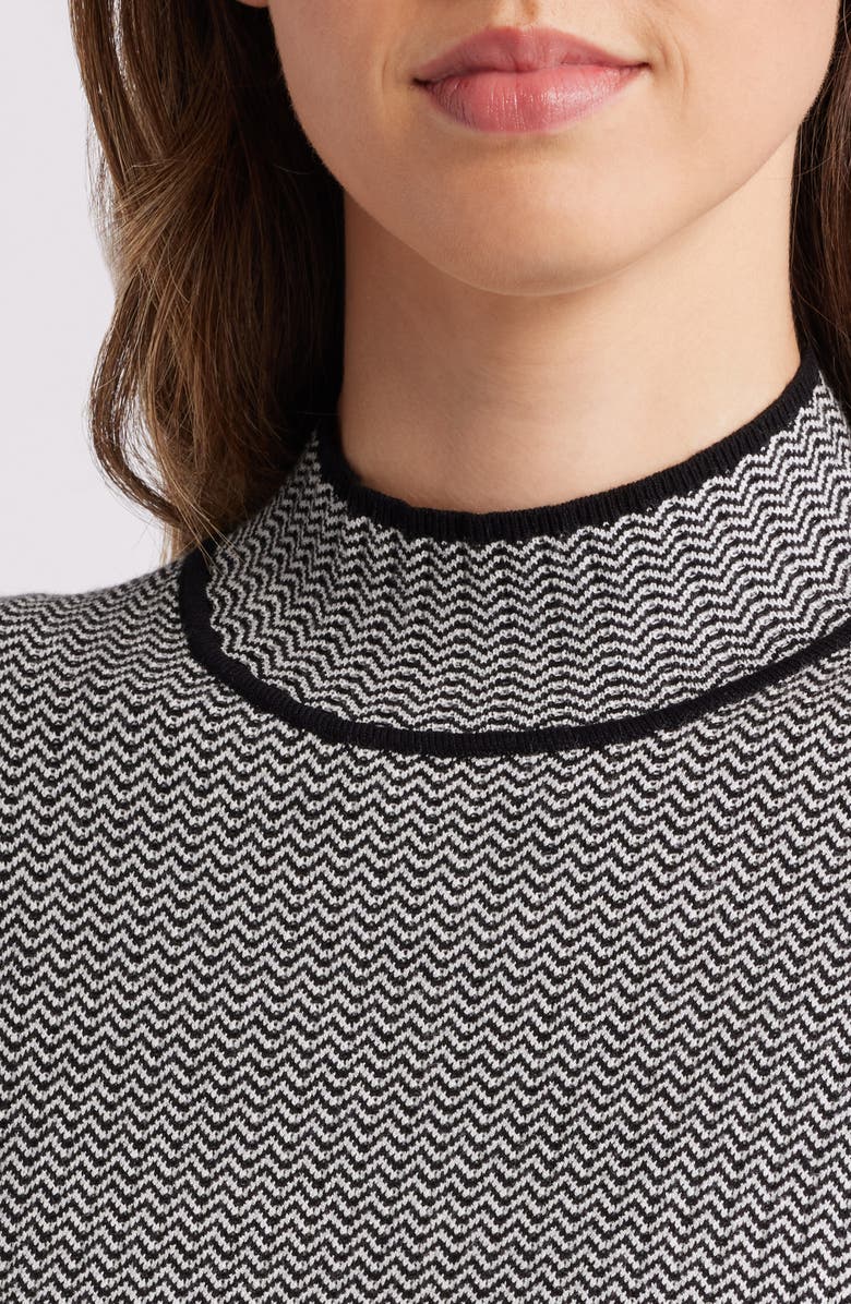 Anne Klein Chevron Pattern Short Sleeve Sweater, Alternate, color, 