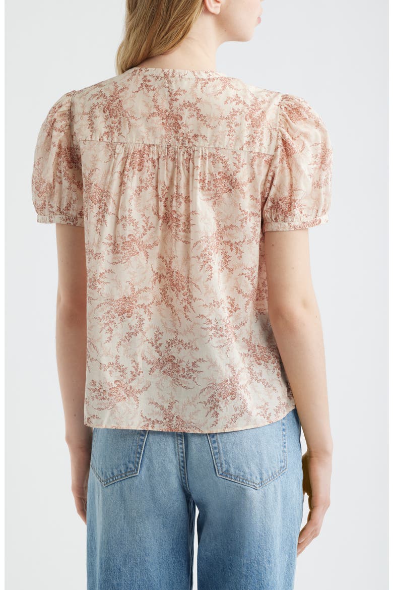 Marlena Floral Cotton Top, Alternate, color, BONE / SUNSET