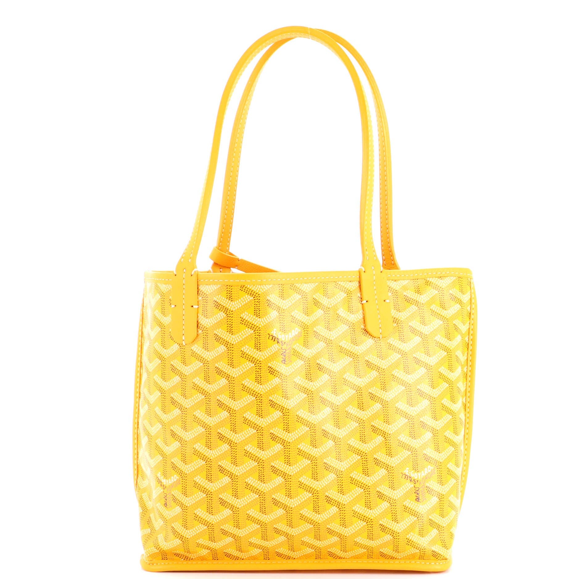 Pre-Owned Goyard Anjou Reversible Tote Coated Canvas Mini, Alternate, color, Orange