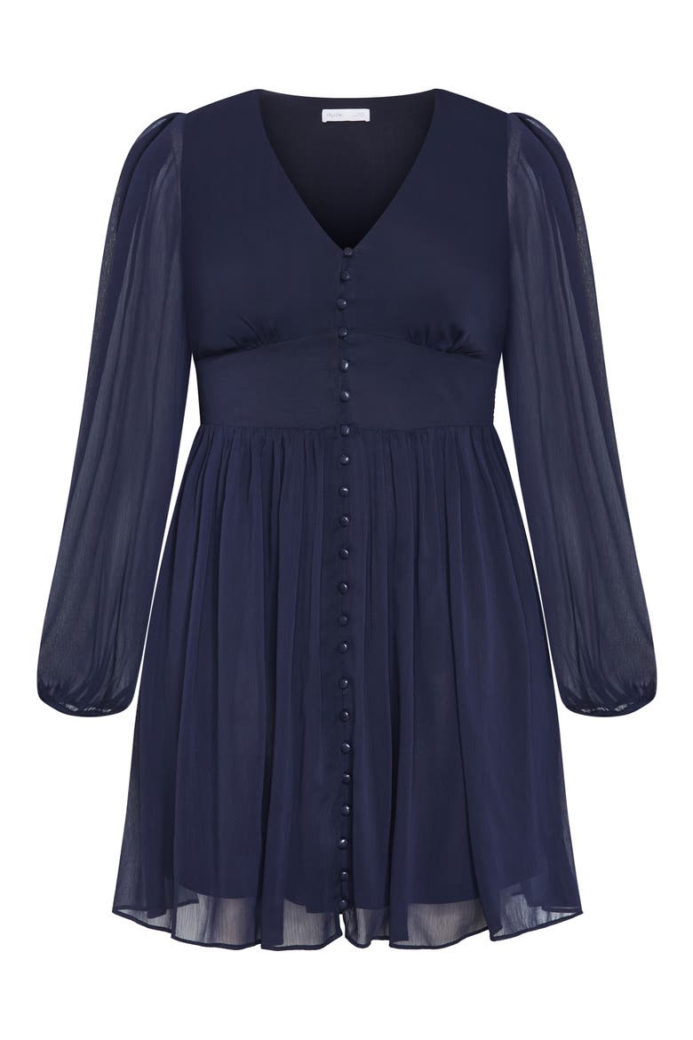 Serina Long Sleeve Flare Dress, Alternate, color, NAVY