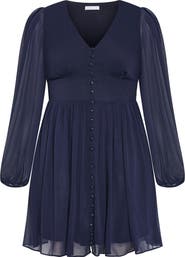 City Chic Serina Long Sleeve Flare Dress