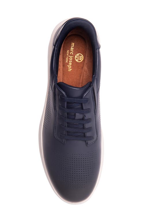 Marc Joseph New York Harbor Road Hands Free Technology Lightweight Leather Perforated Sneaker In Blue