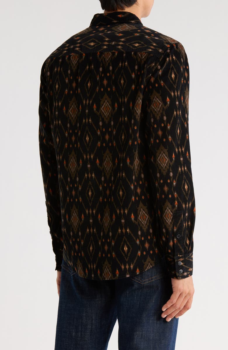 Lucky Brand Mojave Long Sleeve Western Shirt, Alternate, color, Black Ikat/ Multi