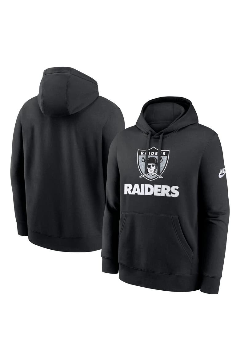 Men's Nike Black Las Vegas Raiders Best Season Rewind Club Pullover Hoodie, Main, color, Black