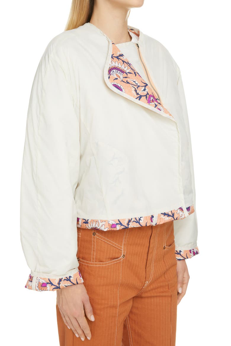Amidala Floral Print Reversible Asymmetric Crop Jacket, Alternate, color, PAPAYA