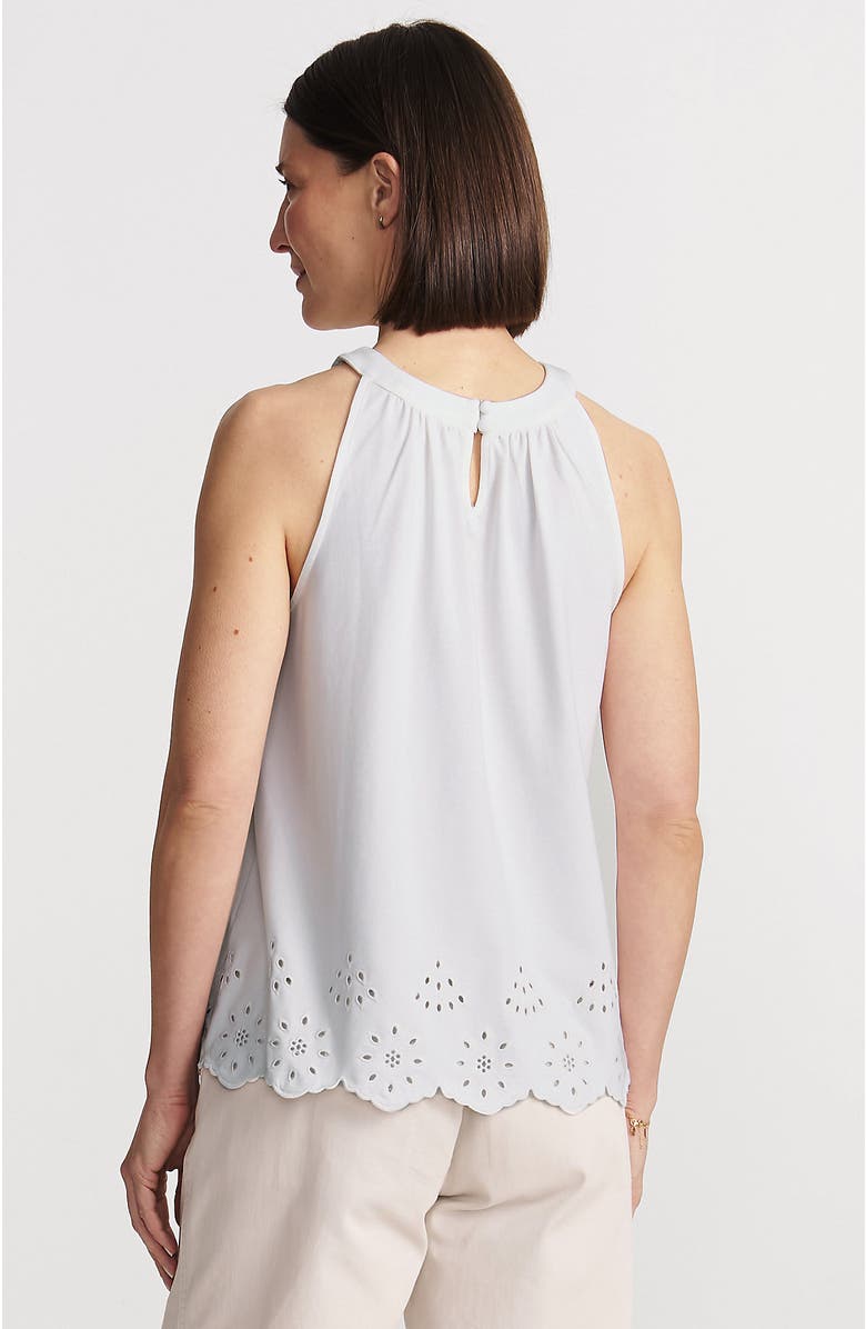 Lands' End Lightweight Jersey Eyelet Tank Top, Alternate, color, 