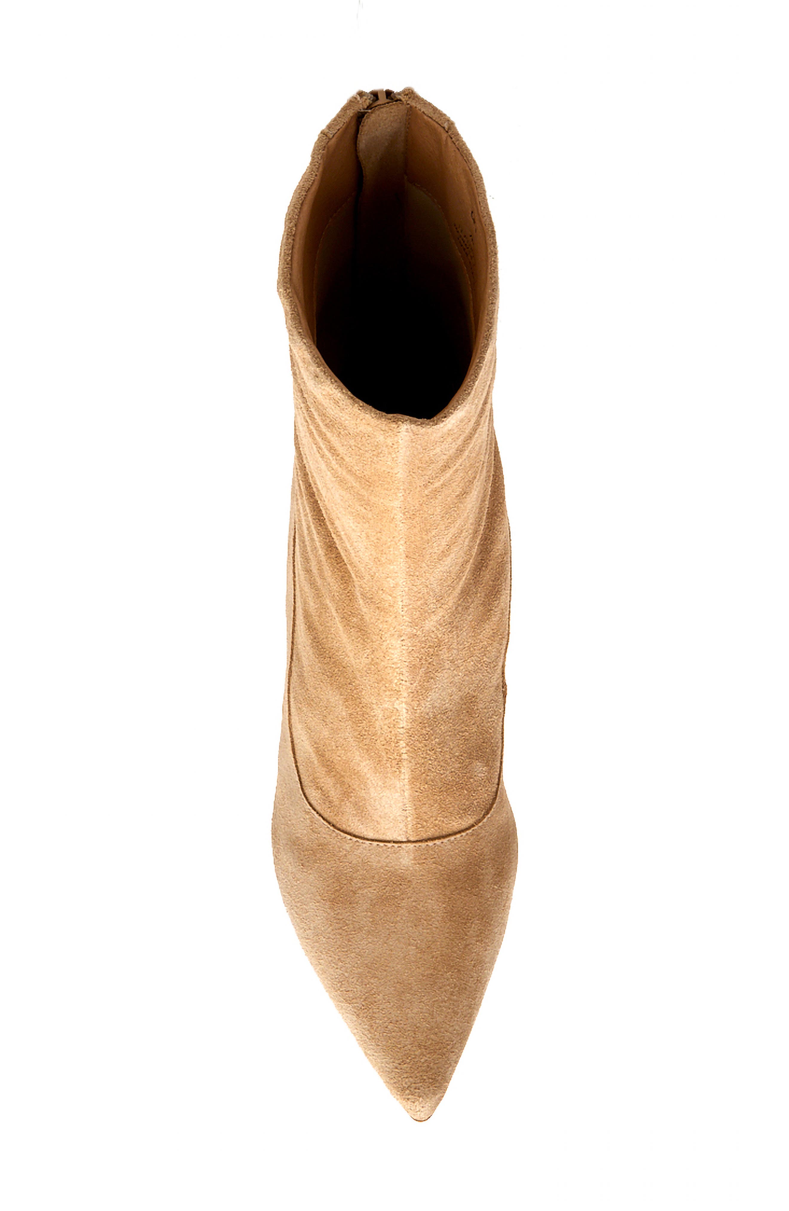 Cici Pointed Toe Sock Bootie (Nordstrom Exclusive), Alternate, color, NATURAL SUEDE