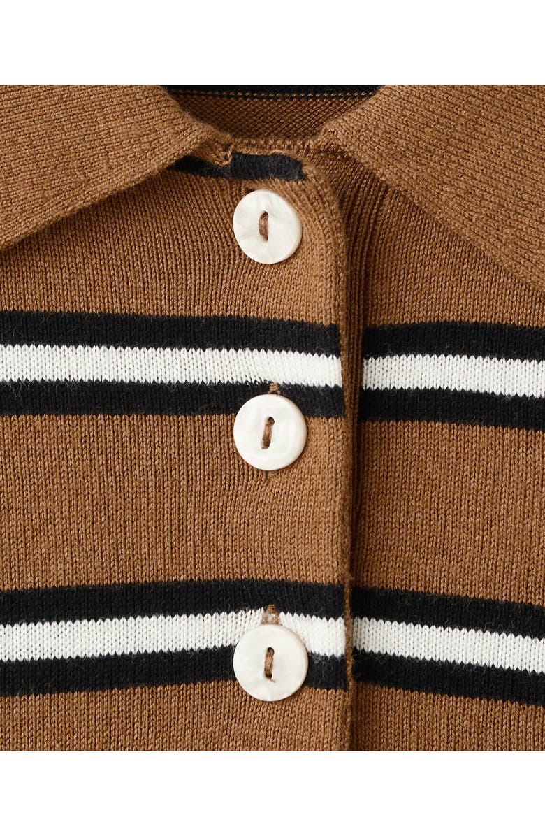 MANGO Stripe Polo Sweater, Alternate, color, Caramel