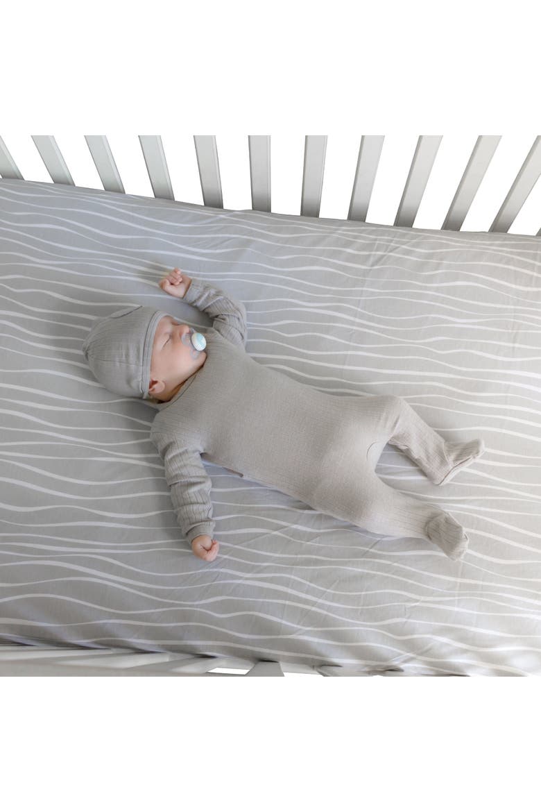 Baby Fitted Crib Sheet Set 2 Pack, Alternate, color, Grey & White Abstract