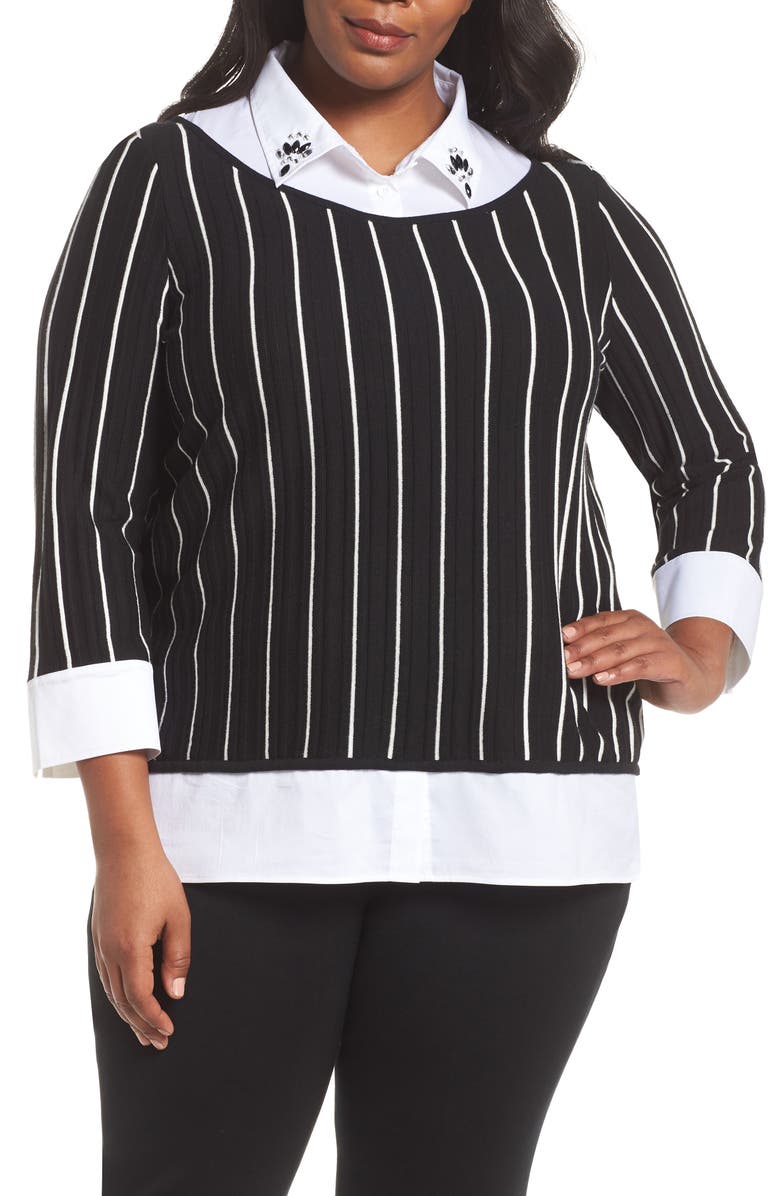 Ming Wang Layered Look Tunic, Main, color, 