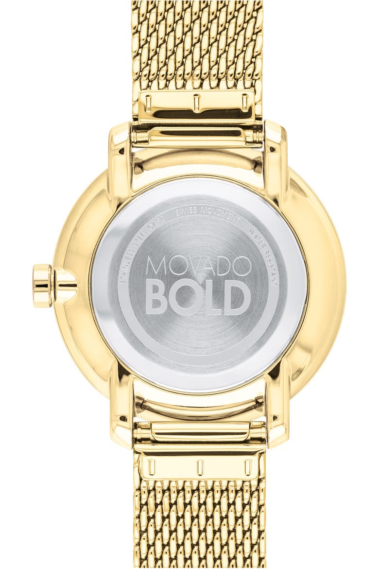 Bold Mesh Bracelet Watch, 34mm, Alternate, color, GOLD