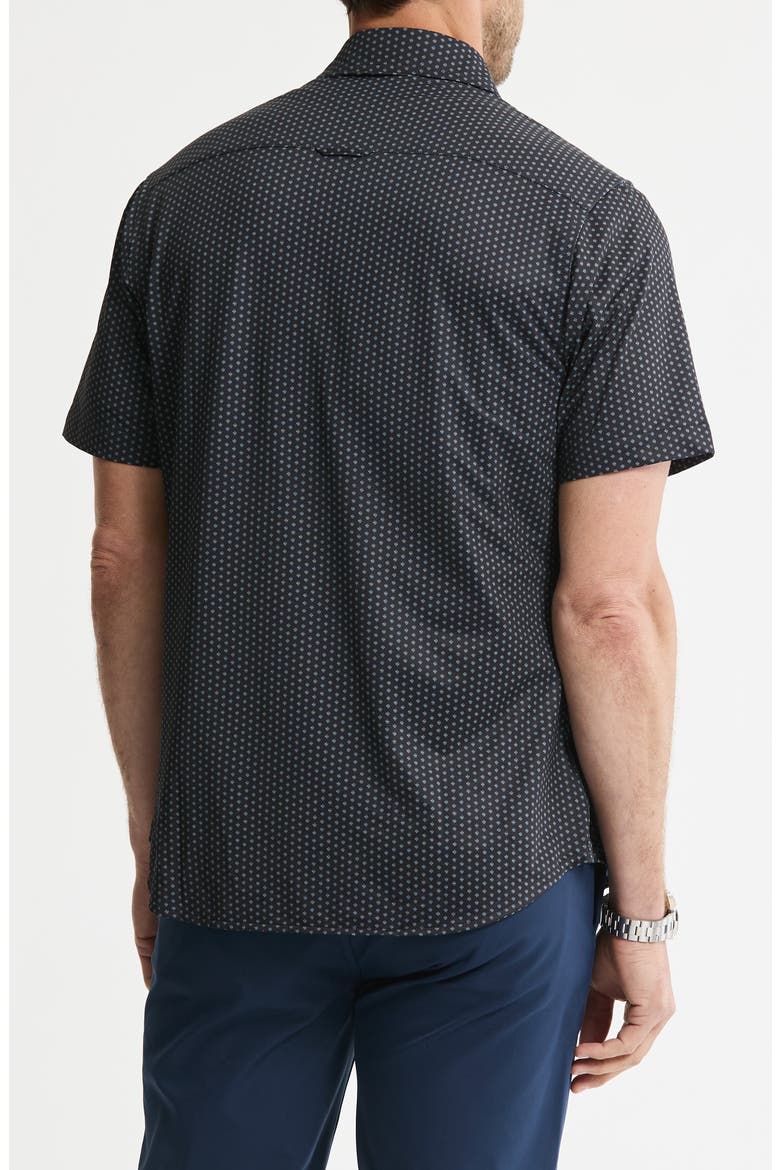 Performance Tech Button-Up Shirt, Alternate, color, BLACK GEO