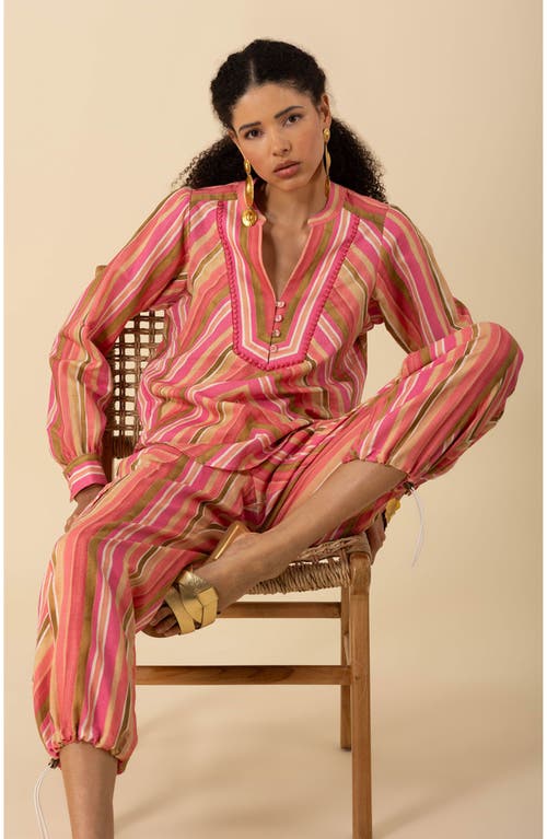Hale Bob Karla Linen Top In Coral