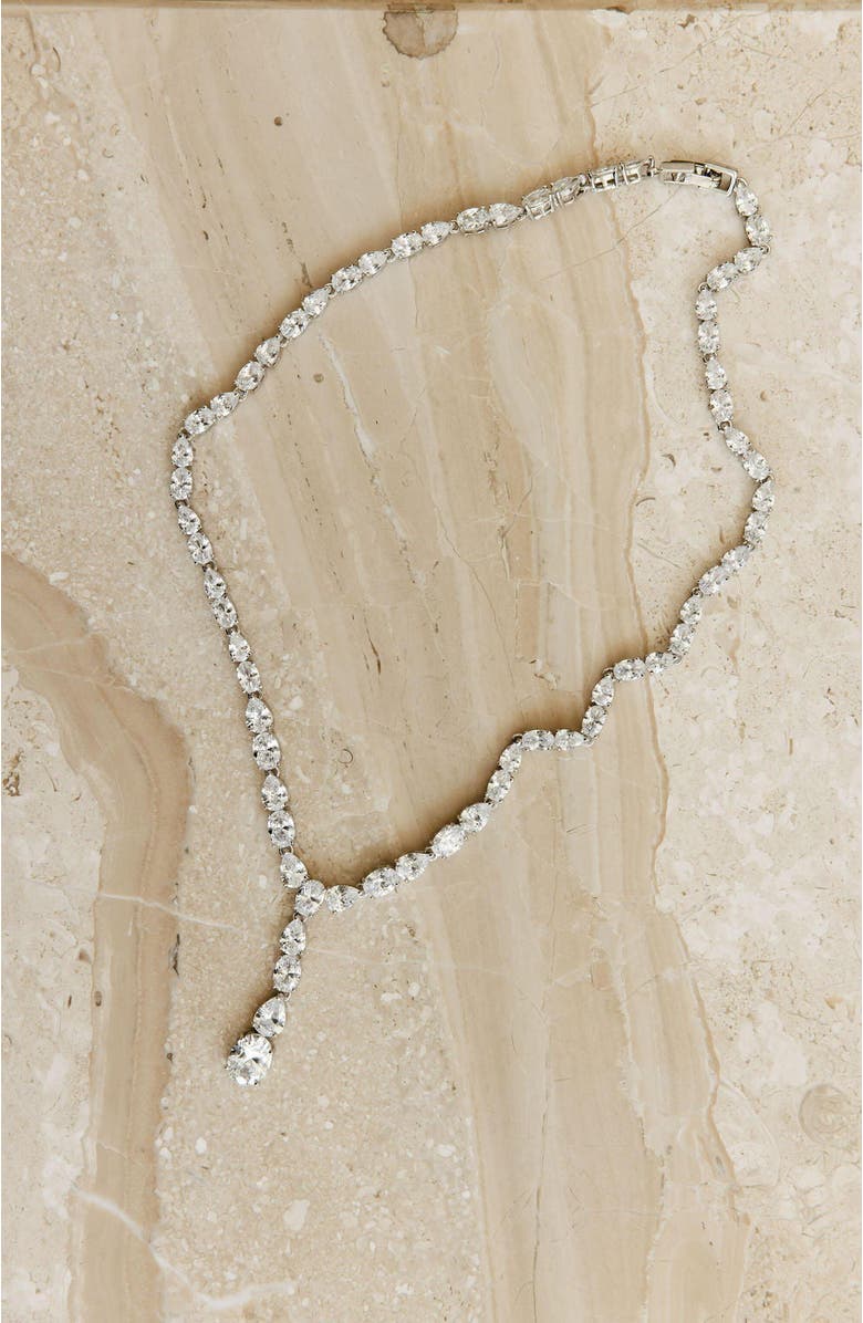 Untamed Petals Gravity Crystal Necklace, Alternate, color, Silver