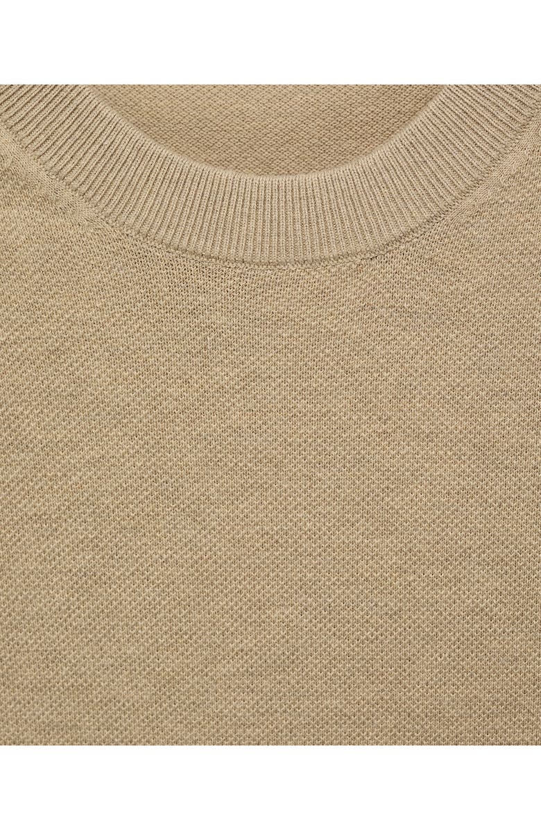 MANGO Fine Knit Short Sleeve Sweater, Alternate, color, Beige