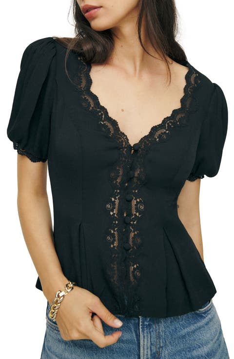 Minette Lace Puff Sleeve Top