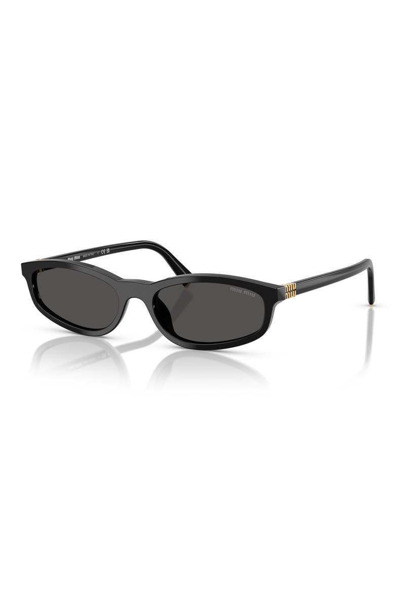 54mm Irregular Sunglasses, Alternate, color, BLACK / DARK GREY