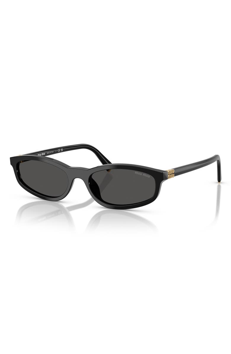 Miu Miu 54mm Irregular Sunglasses, Alternate, color, Black/ Grey