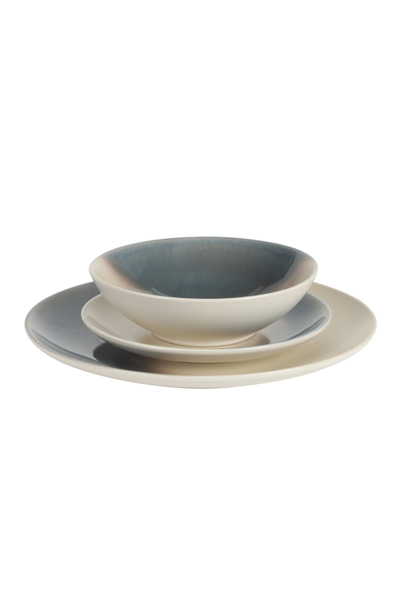 Crescenton 12-Piece Round Reactive Glaze Stoneware Dinnerware Set, Alternate, color, Blue