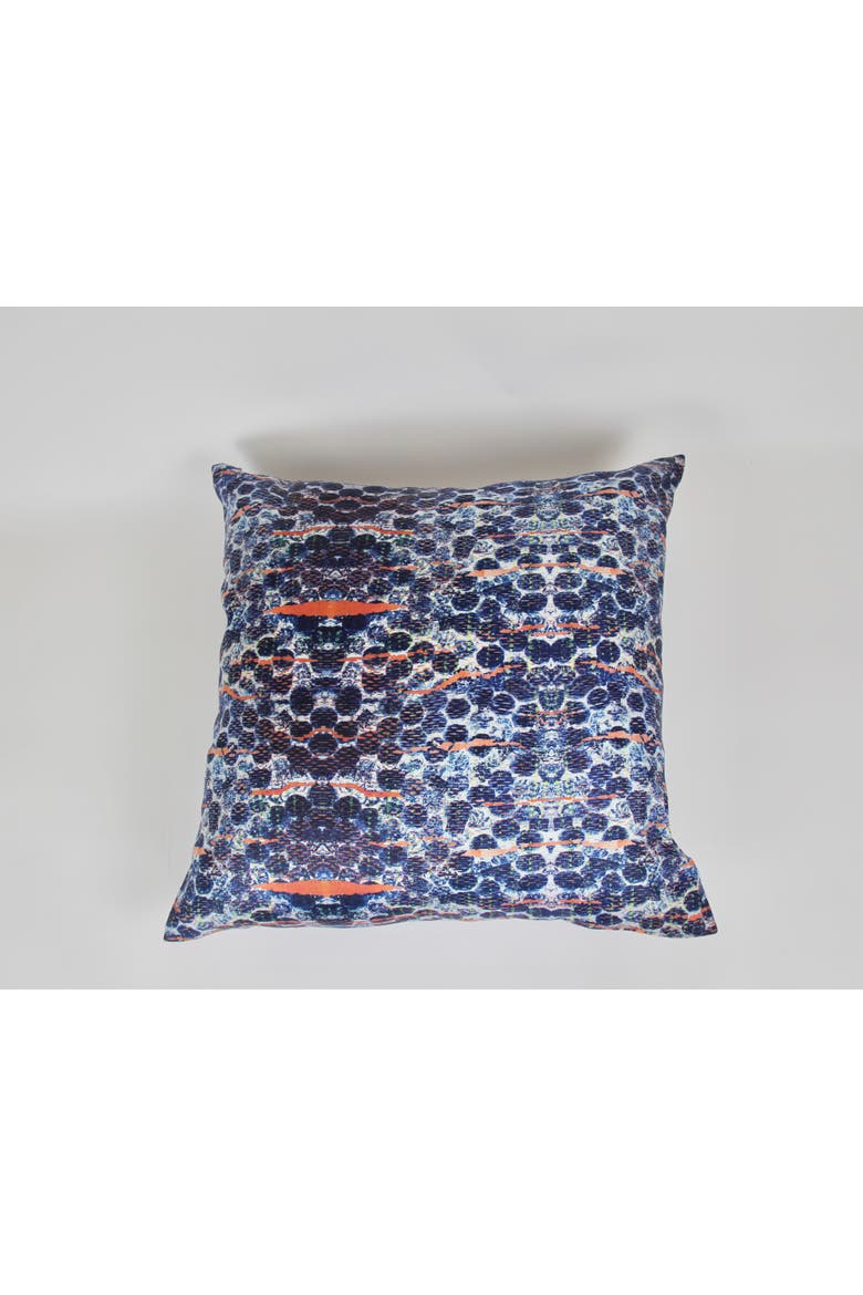 Blue Bubbles Velvet Pillow, Alternate, color, Blue