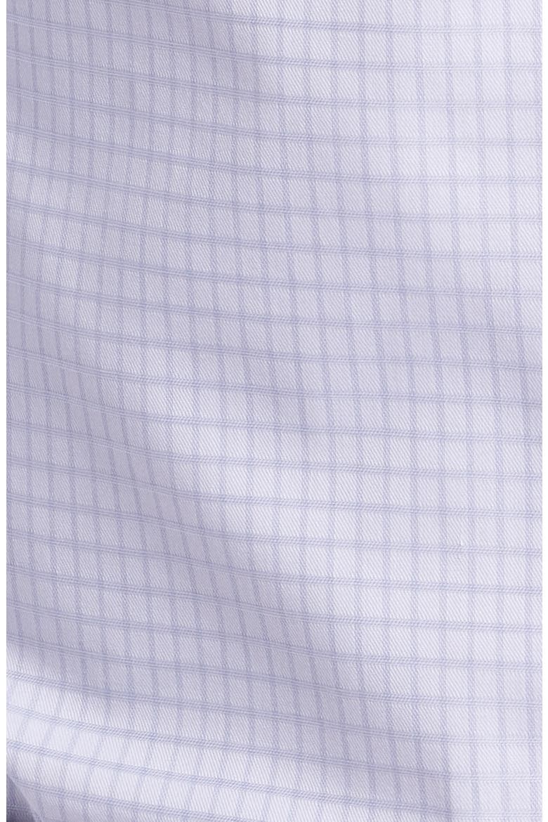 Trim Fit Grid Dress Shirt, Alternate, color, WHITE- GREY TWILL GRID