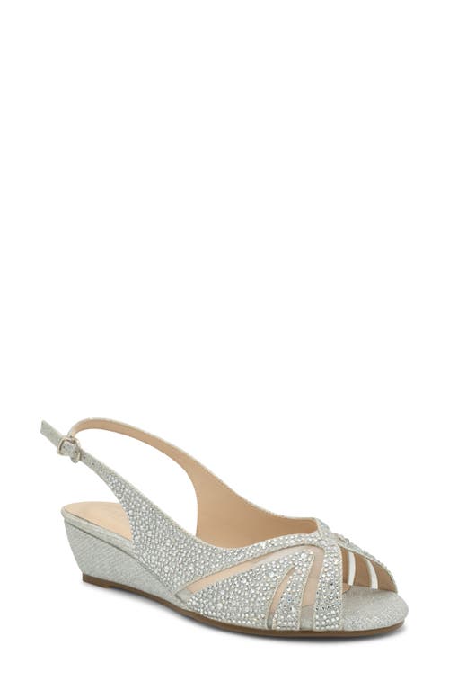 Paradox London Pink Jocelyn Slingback Wedge Sandal in Silver 